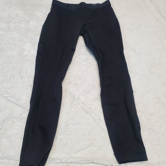 J. Crew Black Elastic Waist Stretch Mid Rise Ponte Pixie Cropped Pants Women 8 R - Picture 1 of 8
